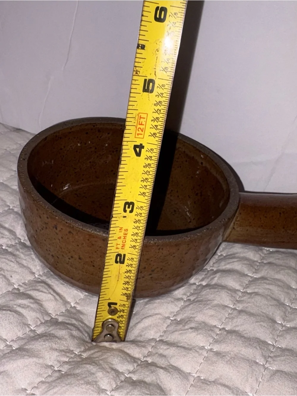 Speckled Brown Ceramic Saucepan with Handle